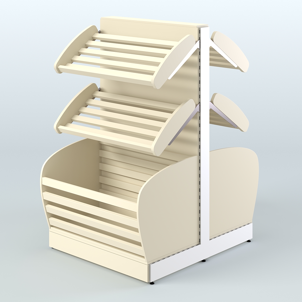 Островной низкий стеллаж для хлеба и выпечки Феникс №4 Крем Вайс