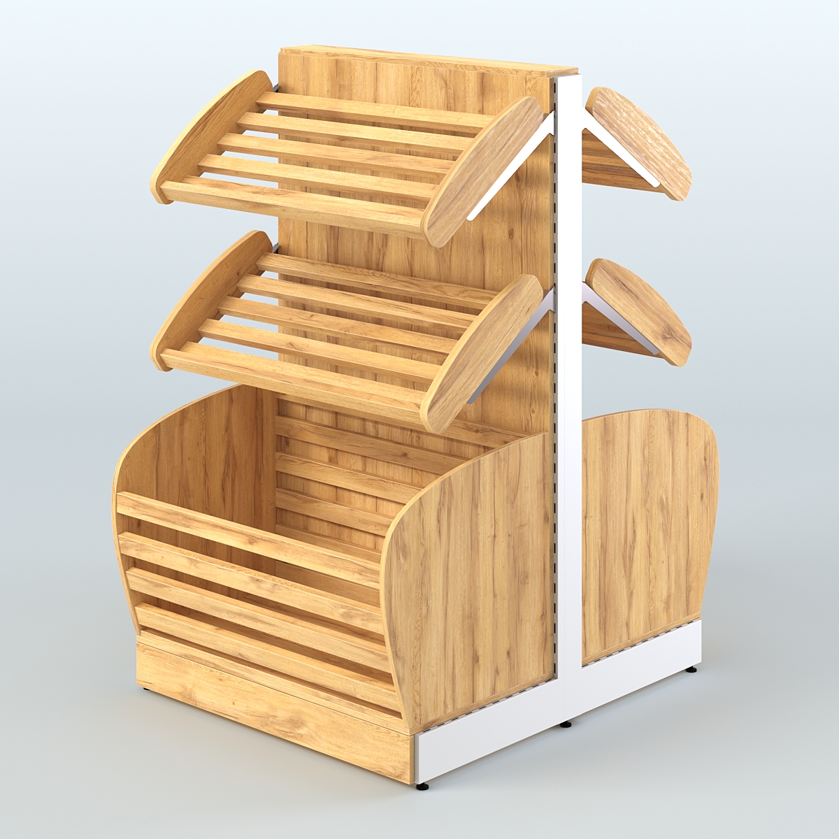 Островной низкий стеллаж для хлеба и выпечки Феникс №4 Дуб Золотистый