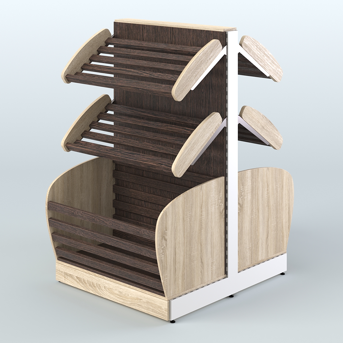 Островной низкий стеллаж для хлеба и выпечки Феникс №4 Дуб Сонома + Дуб Венге