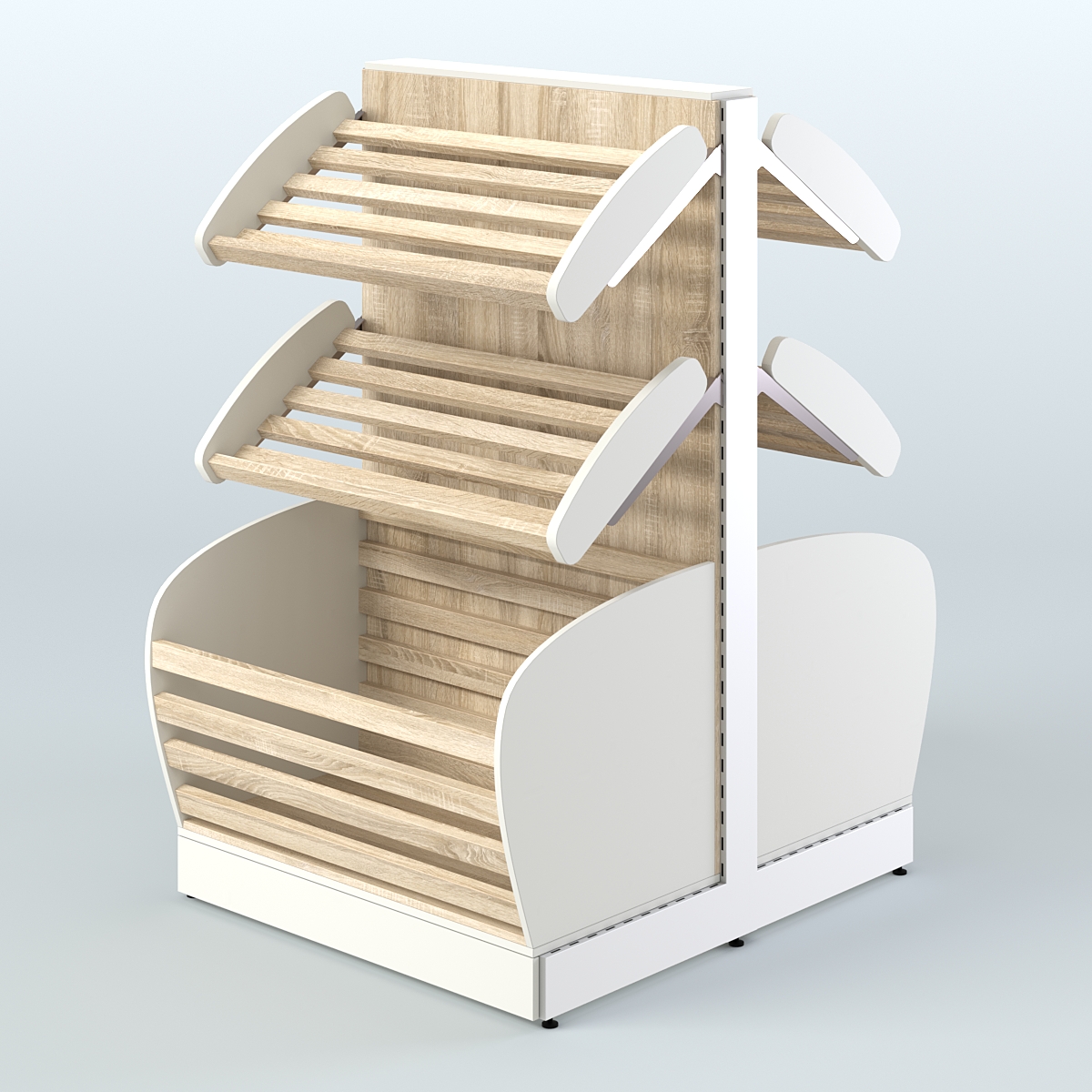 Островной низкий стеллаж для хлеба и выпечки Феникс №4 Белый + Дуб Сонома
