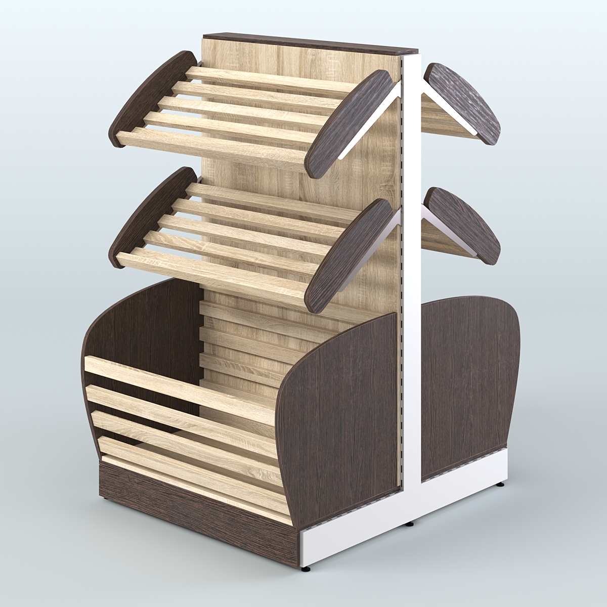 Островной низкий стеллаж для хлеба и выпечки Феникс №4 Дуб Венге + Дуб Сонома