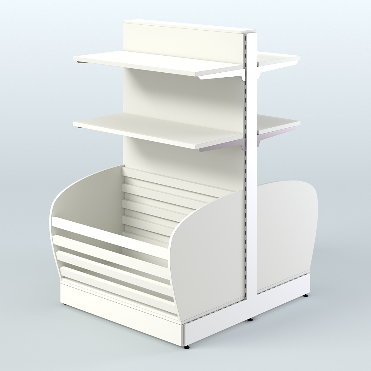 Островной низкий стеллаж для хлеба и выпечки Феникс №6 Белый