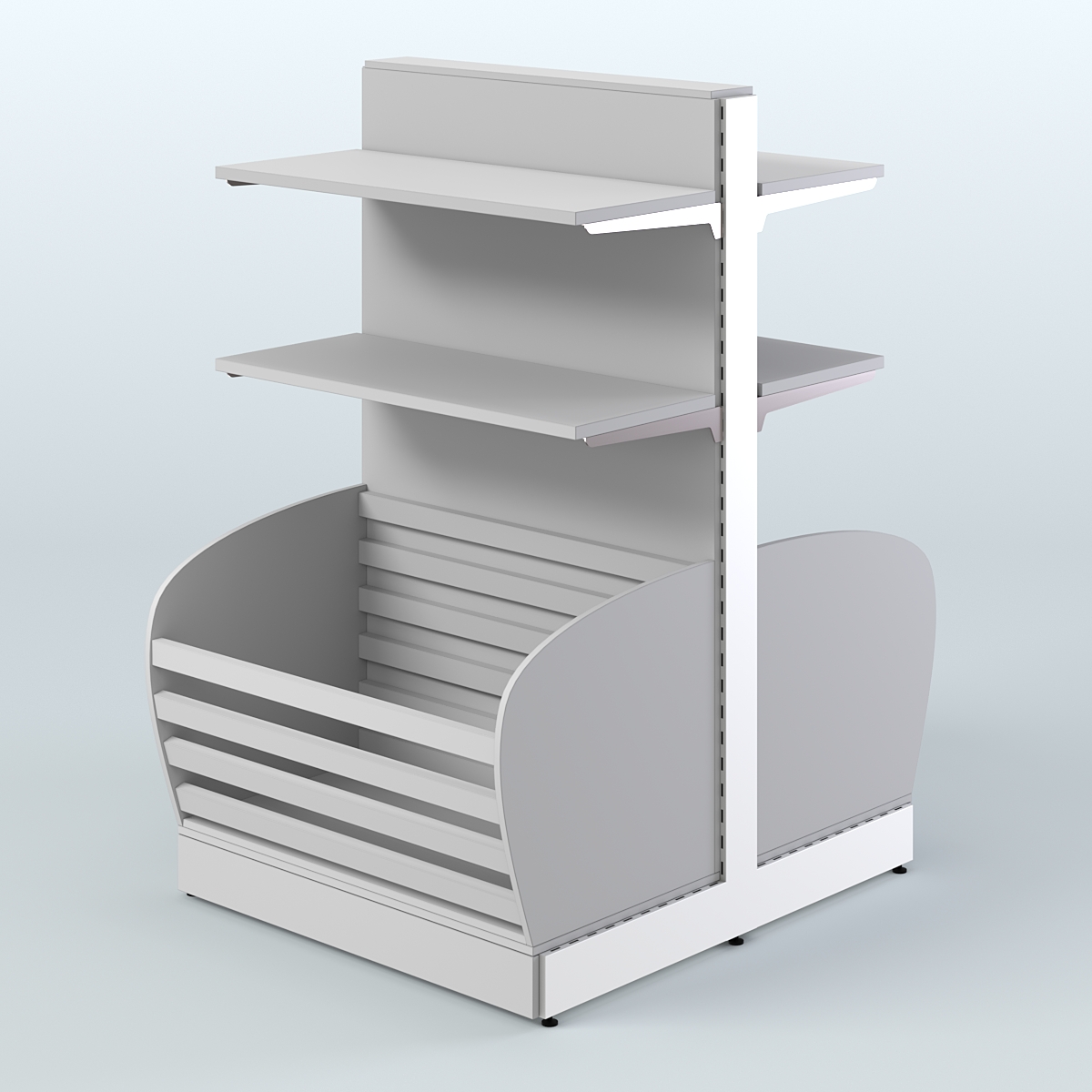 Островной низкий стеллаж для хлеба и выпечки Феникс №6 Серый