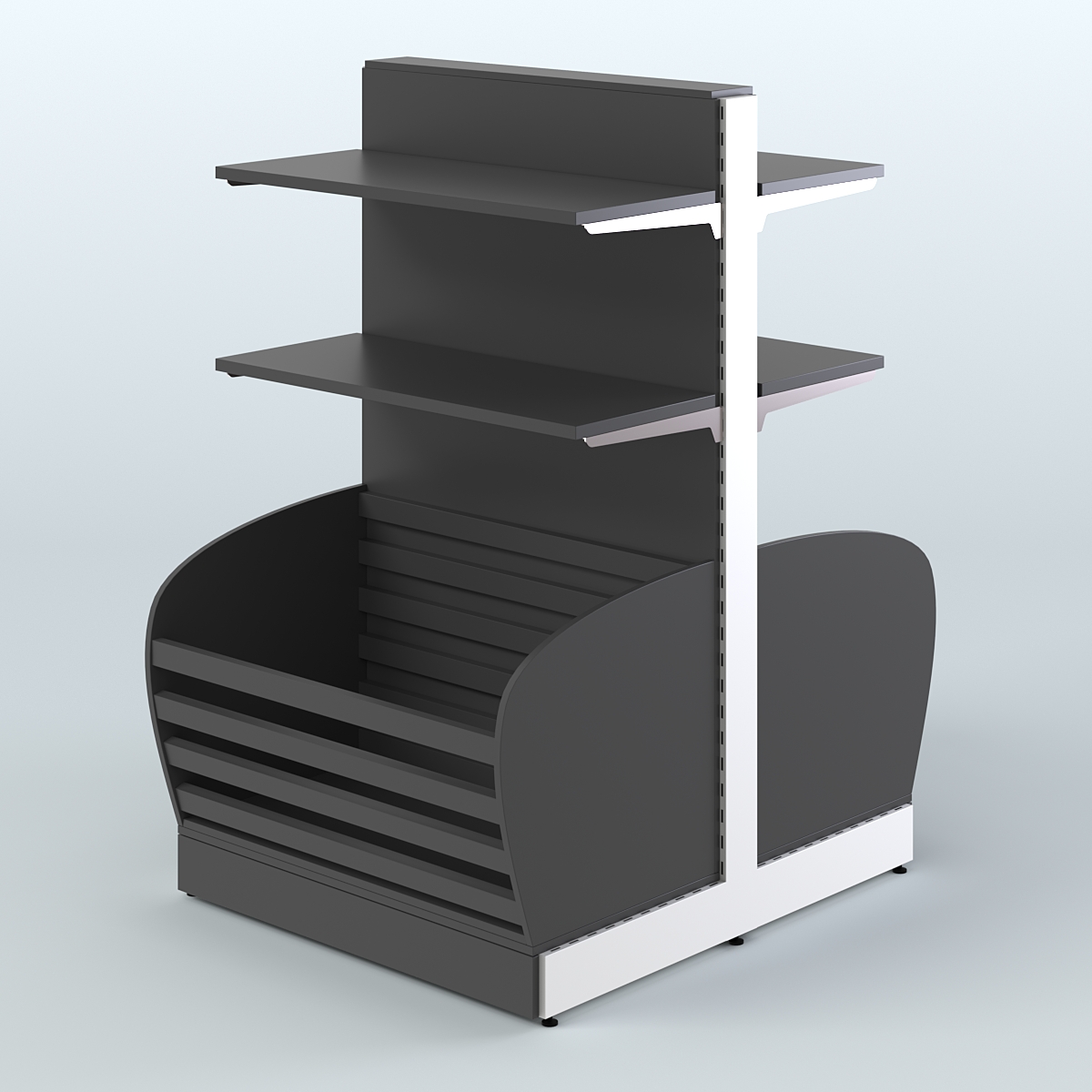 Островной низкий стеллаж для хлеба и выпечки Феникс №6 Черный