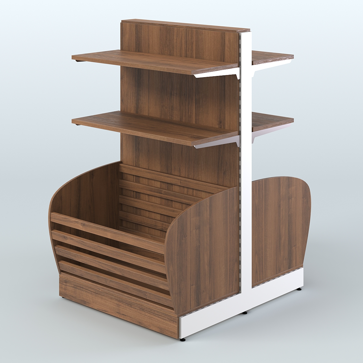 Островной низкий стеллаж для хлеба и выпечки Феникс №6 Орех