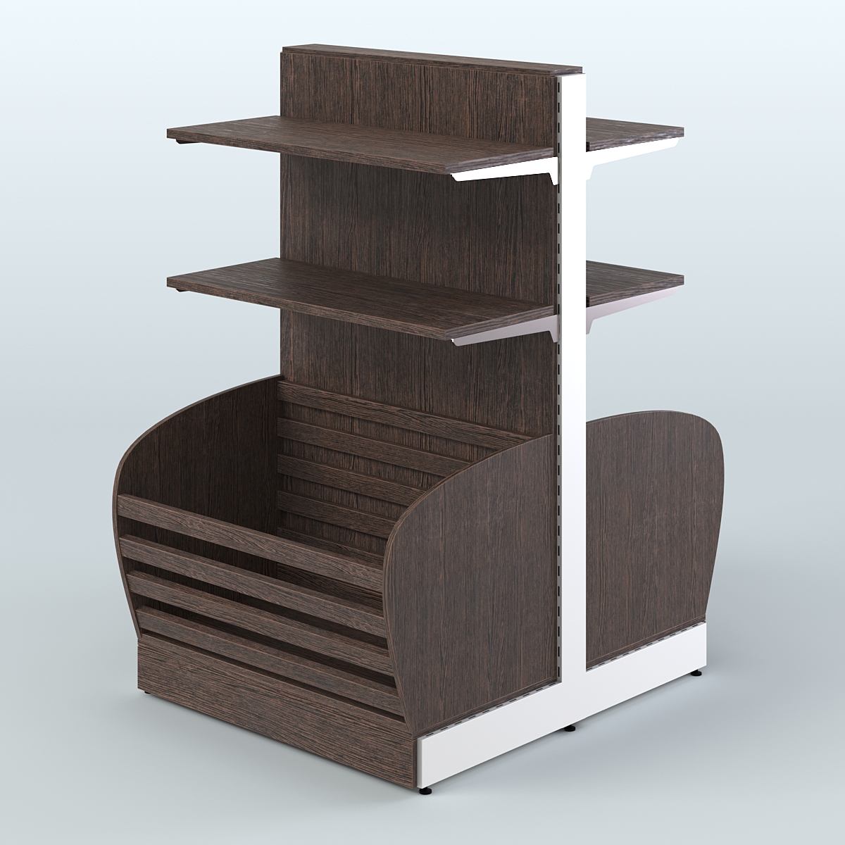 Островной низкий стеллаж для хлеба и выпечки Феникс №6 Дуб Венге