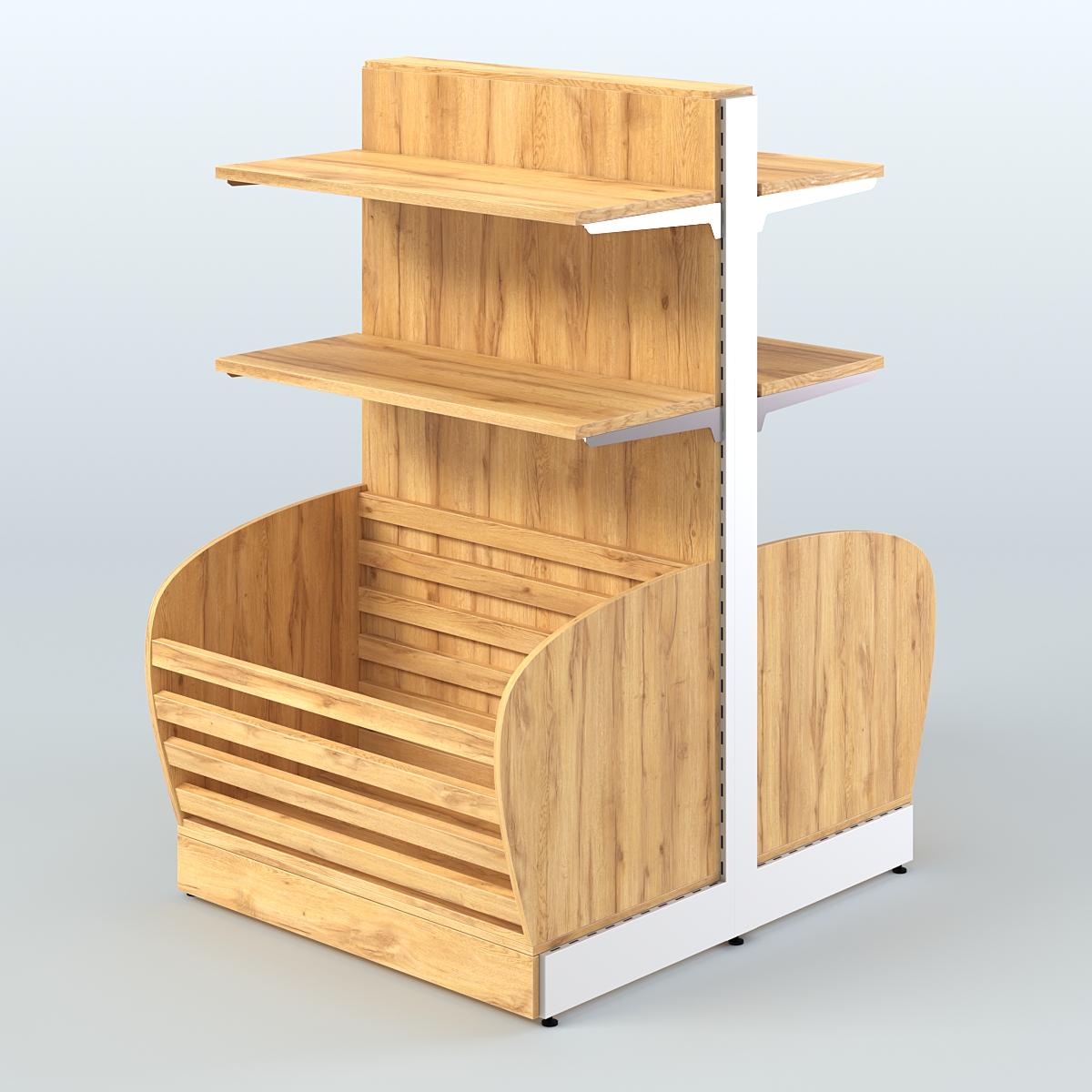 Островной низкий стеллаж для хлеба и выпечки Феникс №6 Дуб Золотистый