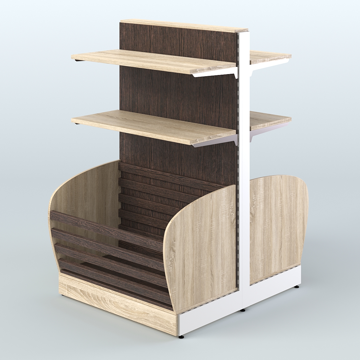 Островной низкий стеллаж для хлеба и выпечки Феникс №6 Дуб Сонома + Дуб Венге