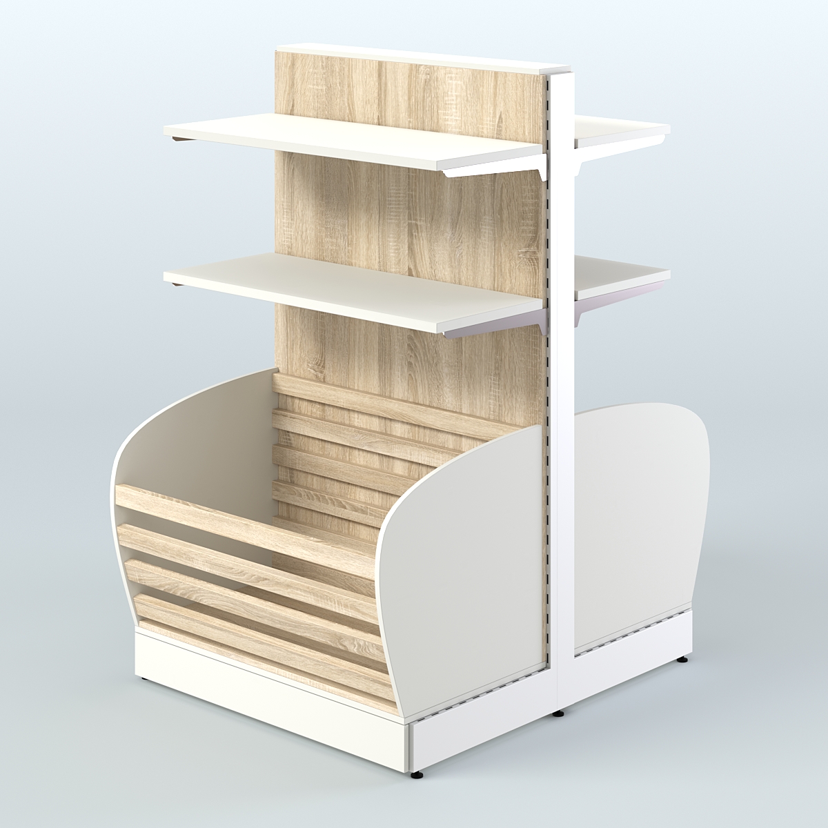 Островной низкий стеллаж для хлеба и выпечки Феникс №6 Белый + Дуб Сонома