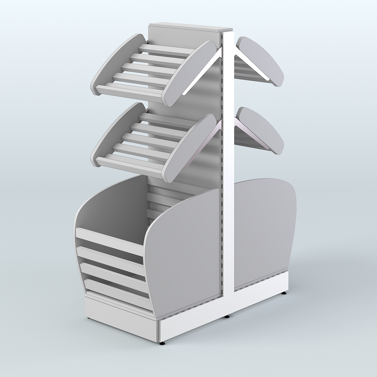 Островной низкий стеллаж для хлеба и выпечки Феникс №5 Серый
