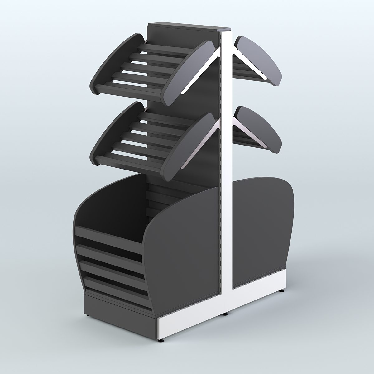Островной низкий стеллаж для хлеба и выпечки Феникс №5 Черный