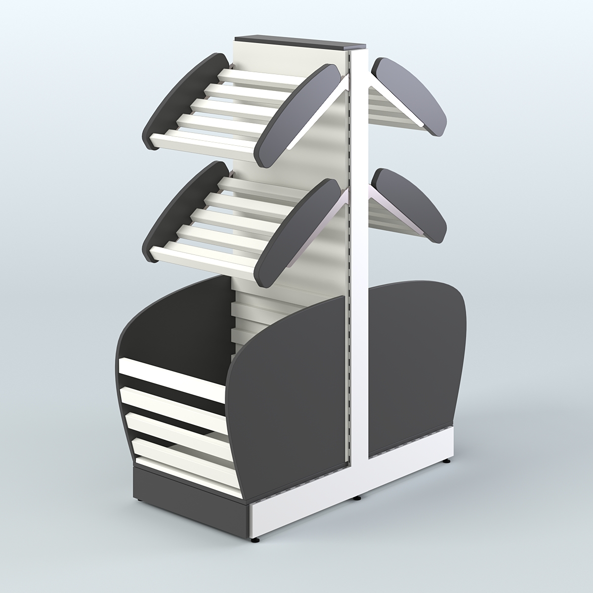 Островной низкий стеллаж для хлеба и выпечки Феникс №5 Черный и Белый