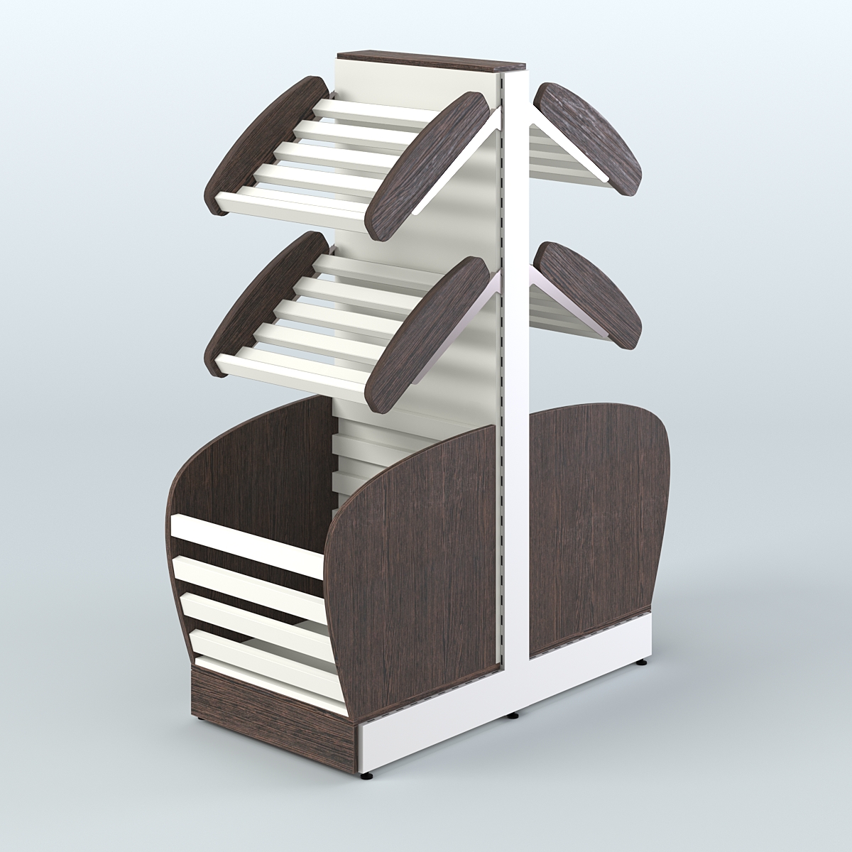 Островной низкий стеллаж для хлеба и выпечки Феникс №5 Дуб Венге + Белый