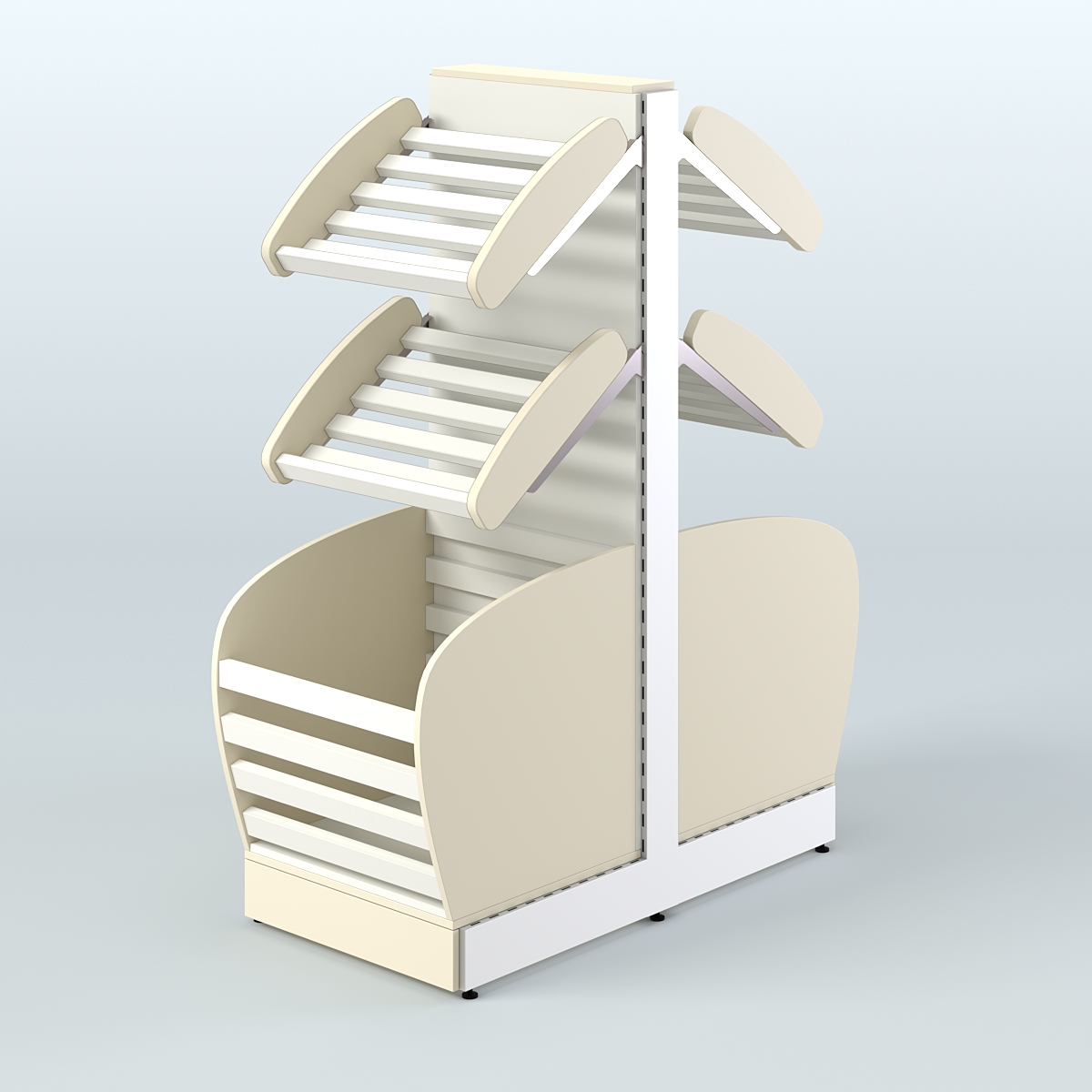 Островной низкий стеллаж для хлеба и выпечки Феникс №5 Крем Вайс + Белый