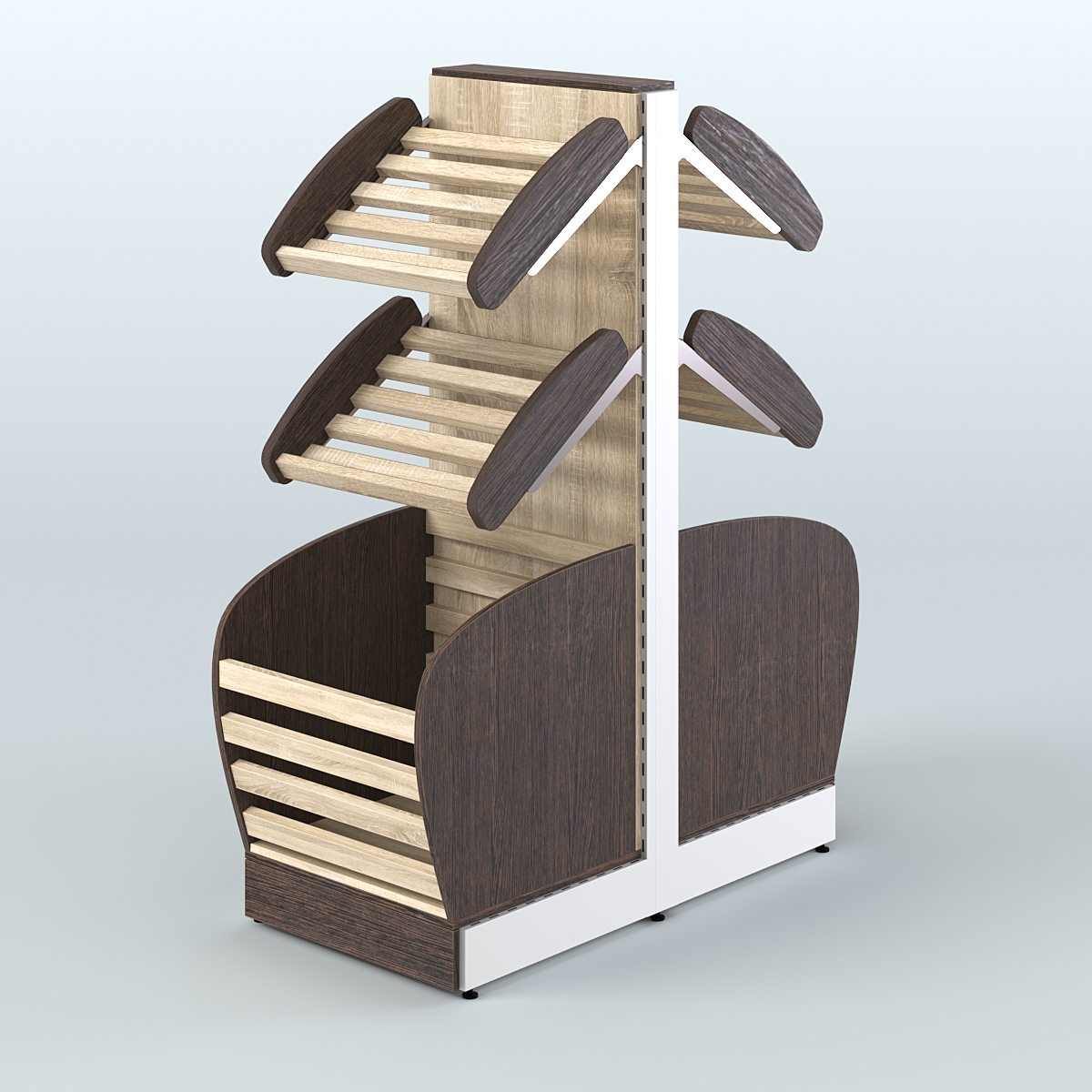 Островной низкий стеллаж для хлеба и выпечки Феникс №5 Дуб Венге + Дуб Сонома