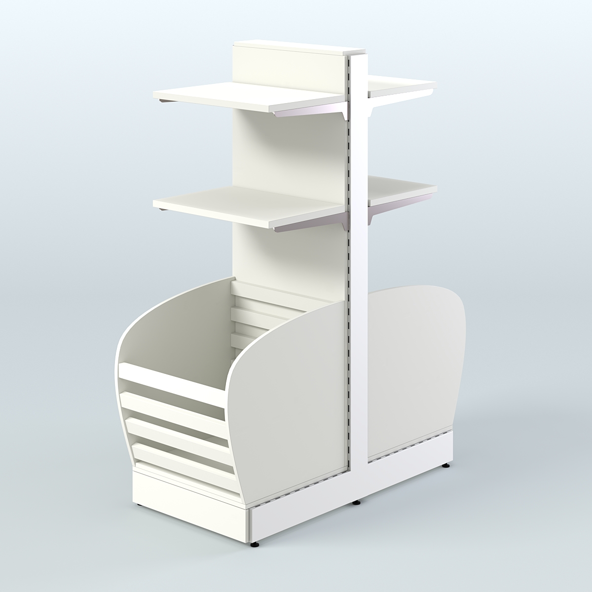 Островной низкий стеллаж для хлеба и выпечки Феникс №8 Белый