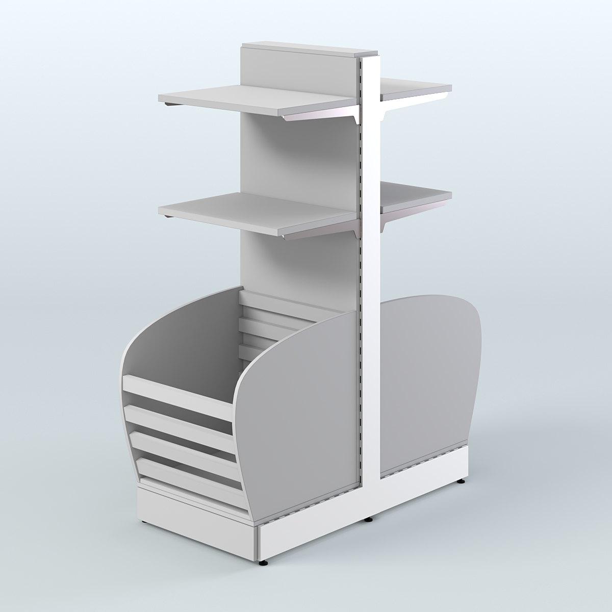 Островной низкий стеллаж для хлеба и выпечки Феникс №8 Серый