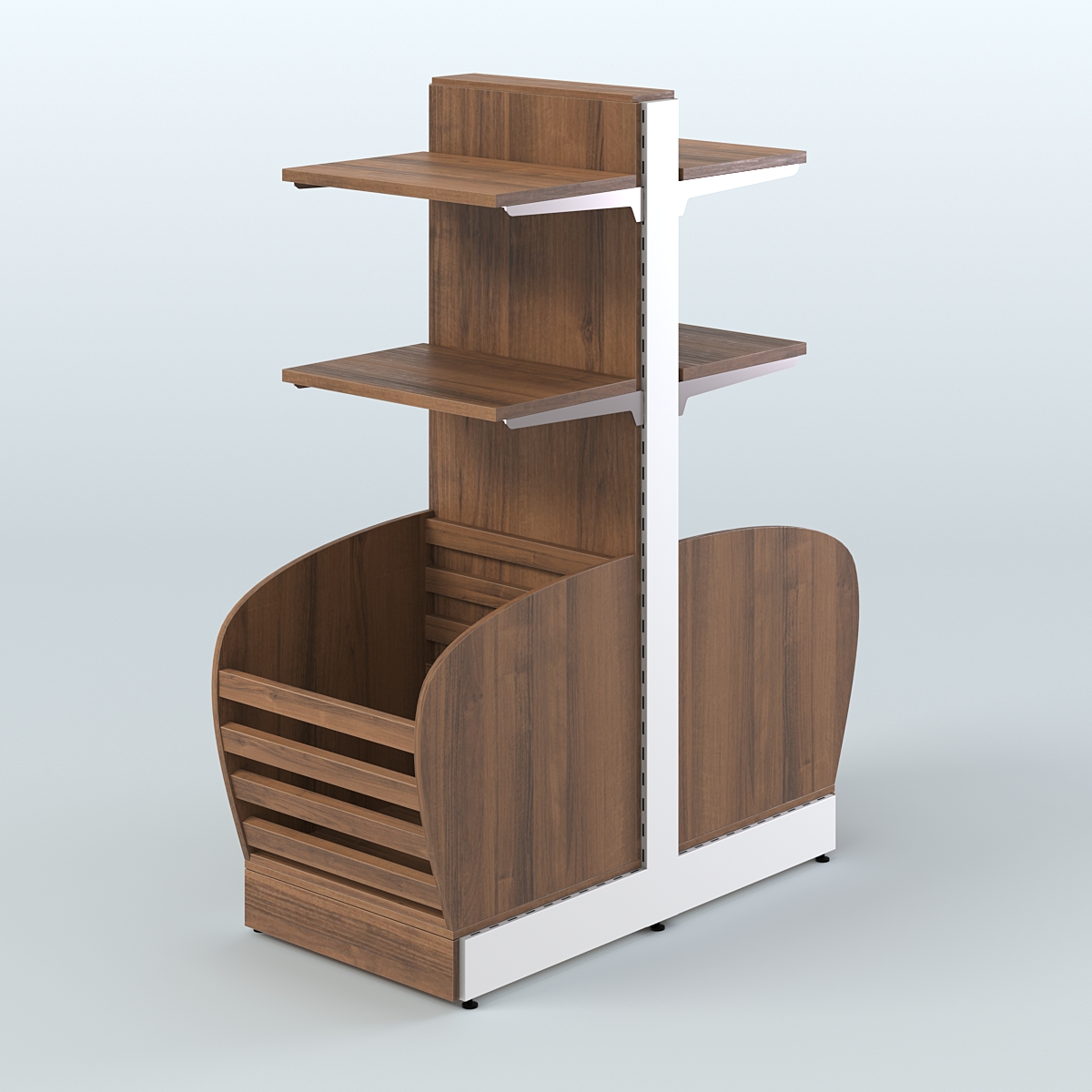 Островной низкий стеллаж для хлеба и выпечки Феникс №8 Орех