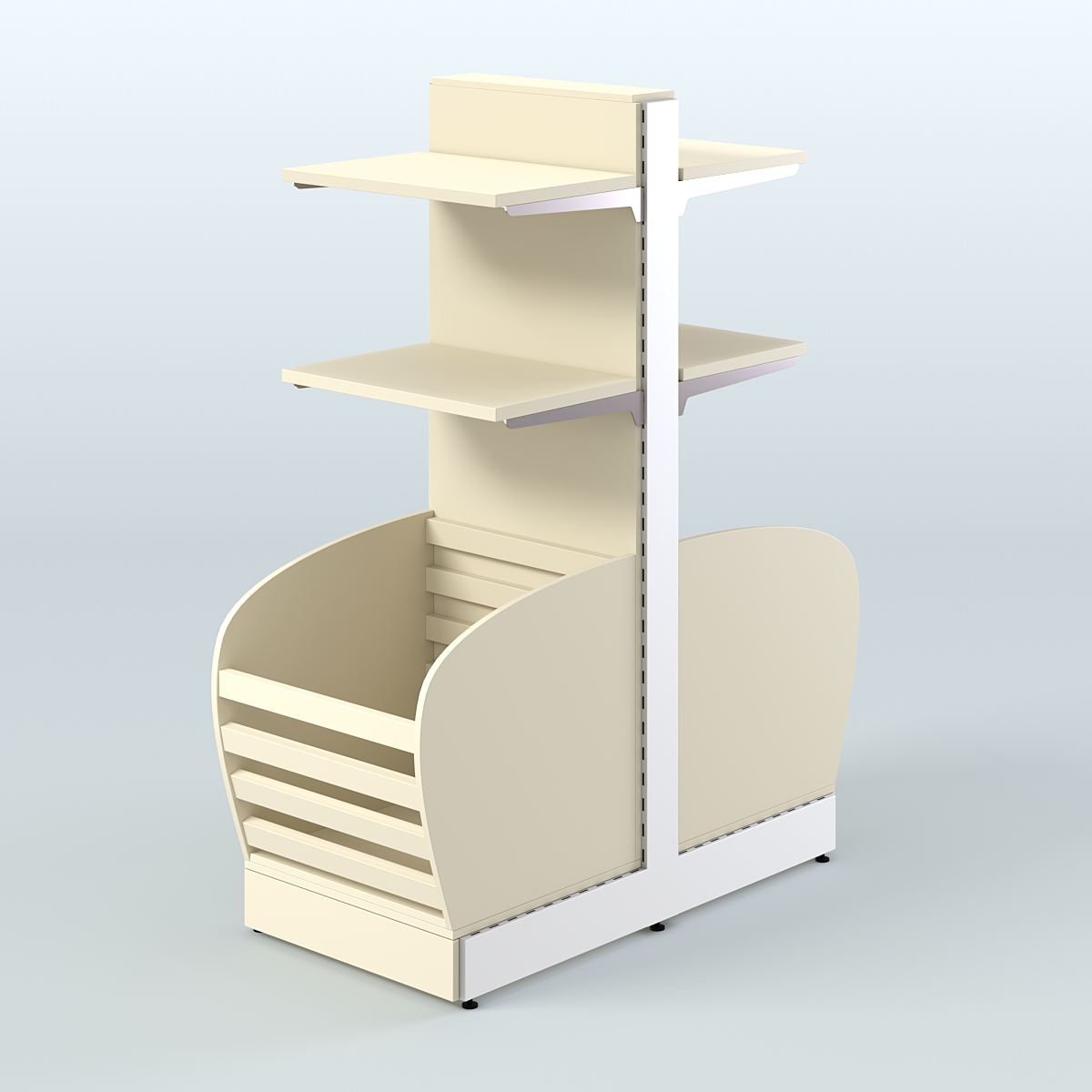 Островной низкий стеллаж для хлеба и выпечки Феникс №8 Крем Вайс