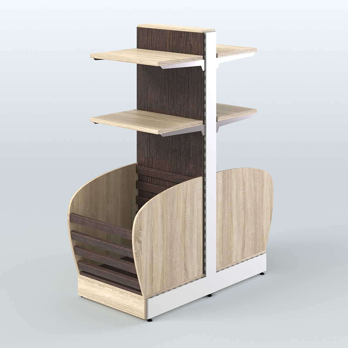 Островной низкий стеллаж для хлеба и выпечки Феникс №8 Дуб Сонома + Дуб Венге