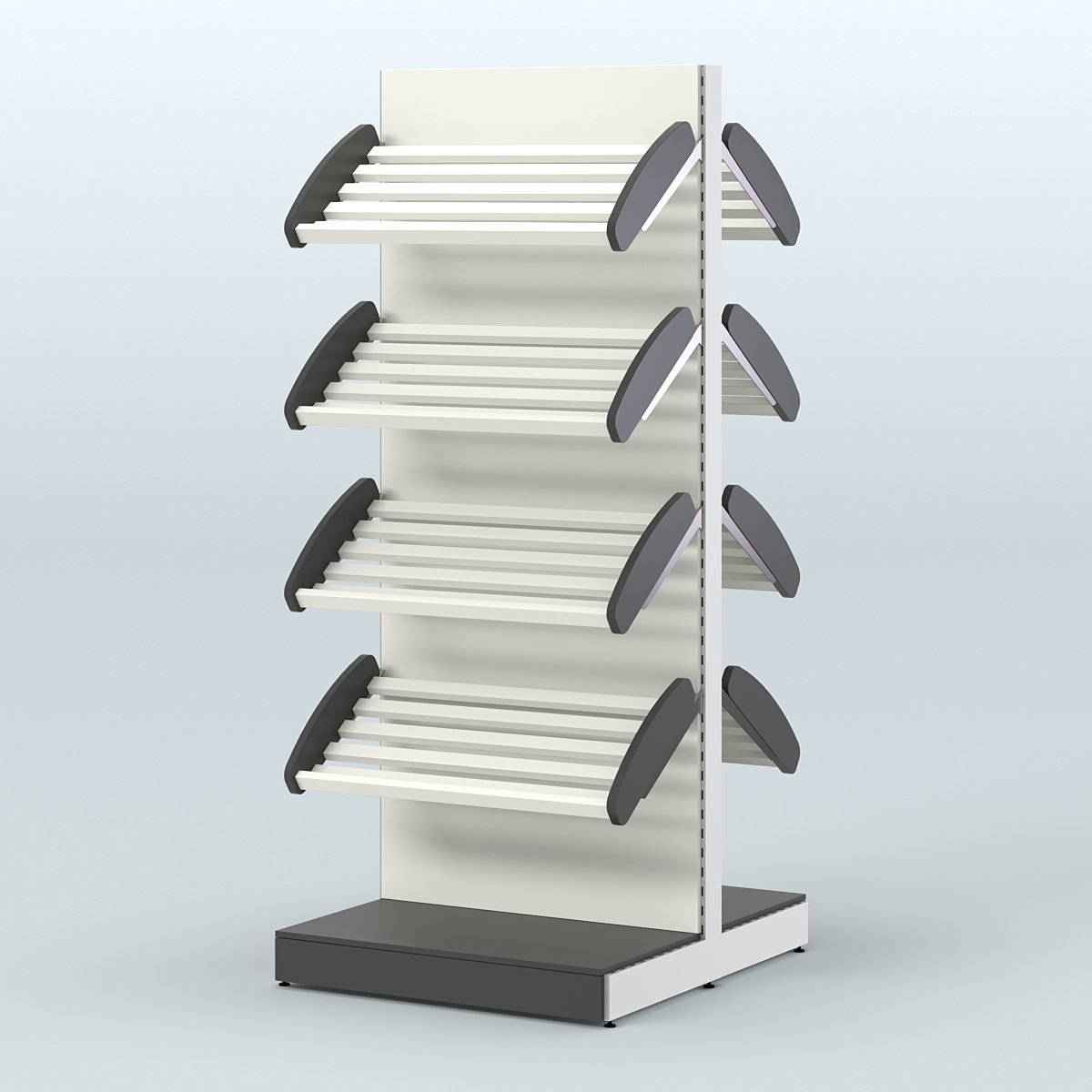 Островной высокий стеллаж для хлеба и выпечки Феникс №2 Черный и Белый