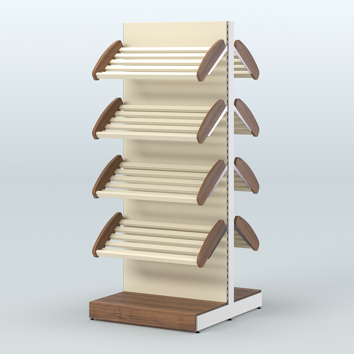 Островной высокий стеллаж для хлеба и выпечки Феникс №2 Орех + Крем Вайс