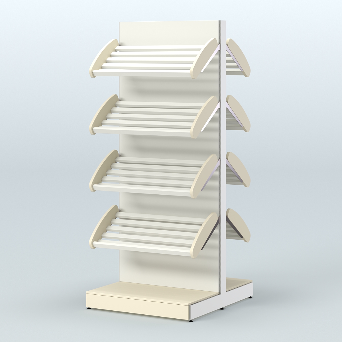 Островной высокий стеллаж для хлеба и выпечки Феникс №2 Крем Вайс + Белый