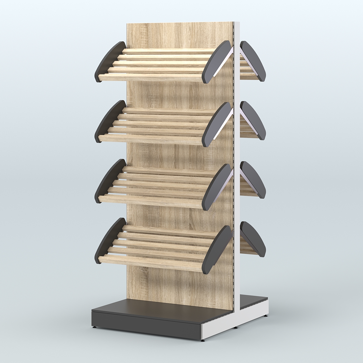 Островной высокий стеллаж для хлеба и выпечки Феникс №2 Черный + Дуб Сонома