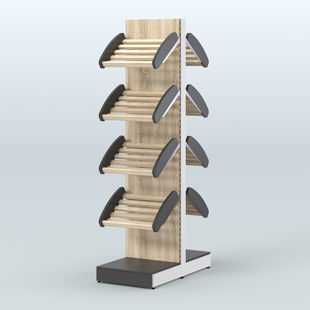 Островной стеллаж для хлеба и выпечки Феникс №6 Черный и Белый