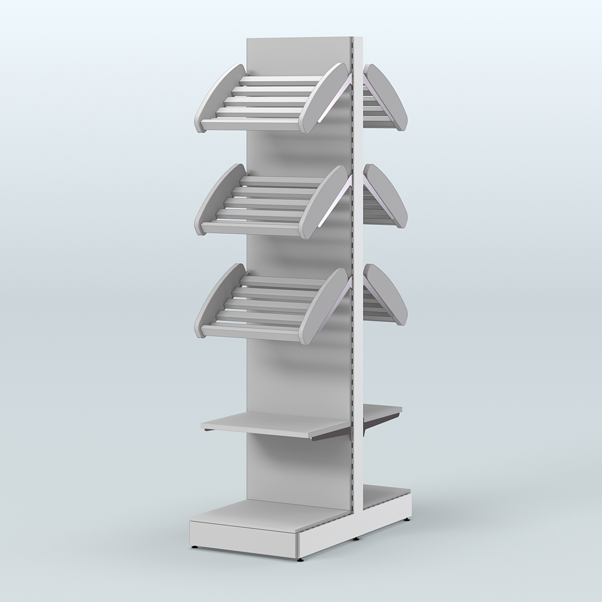 Островной высокий стеллаж для хлеба и выпечки Феникс №13 Серый