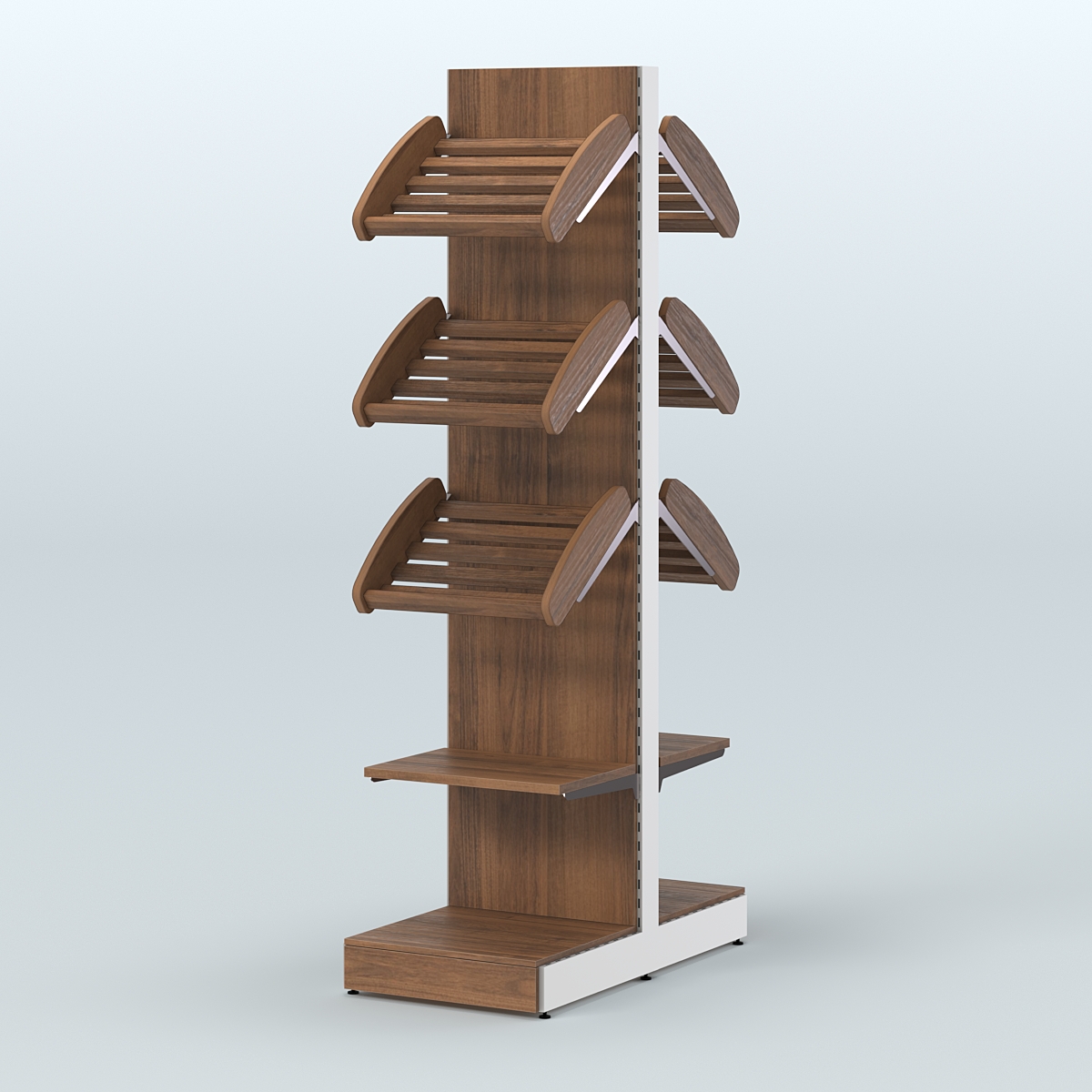 Островной высокий стеллаж для хлеба и выпечки Феникс №13 Орех