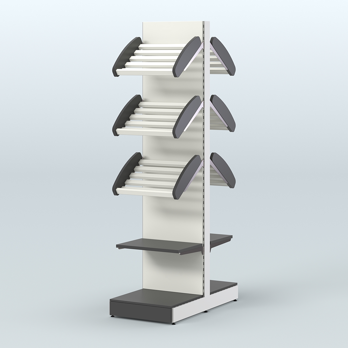 Островной высокий стеллаж для хлеба и выпечки Феникс №13 Черный и Белый