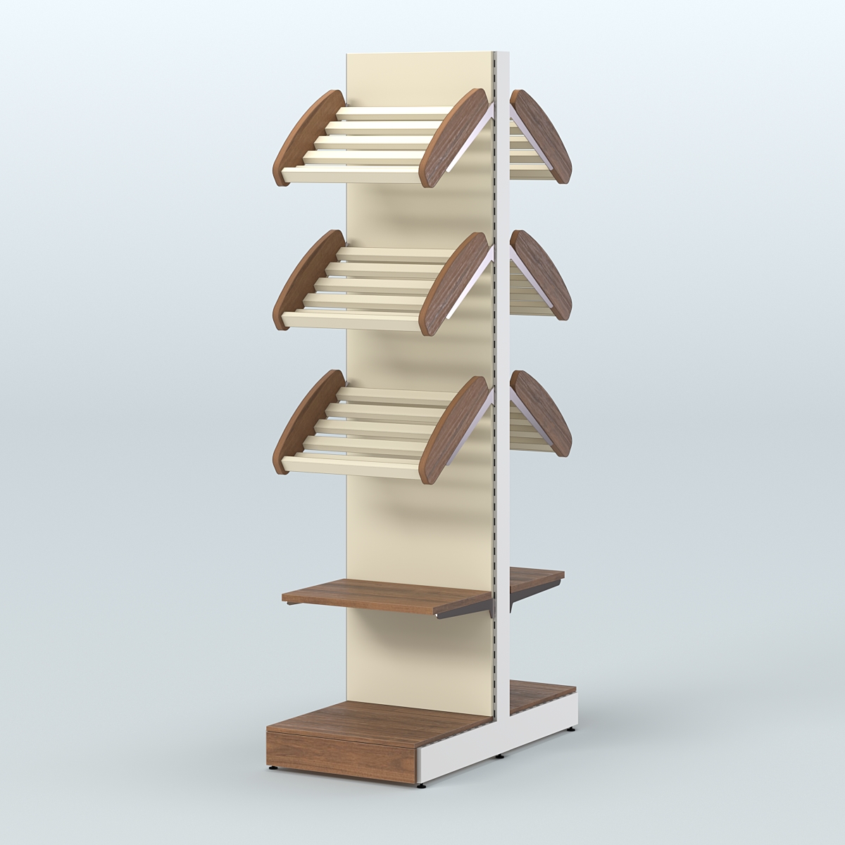 Островной высокий стеллаж для хлеба и выпечки Феникс №13 Орех + Крем Вайс