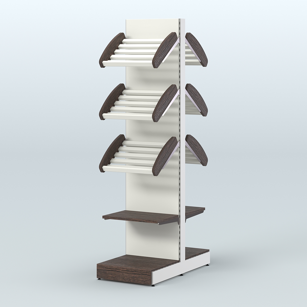 Островной высокий стеллаж для хлеба и выпечки Феникс №13 Дуб Венге + Белый