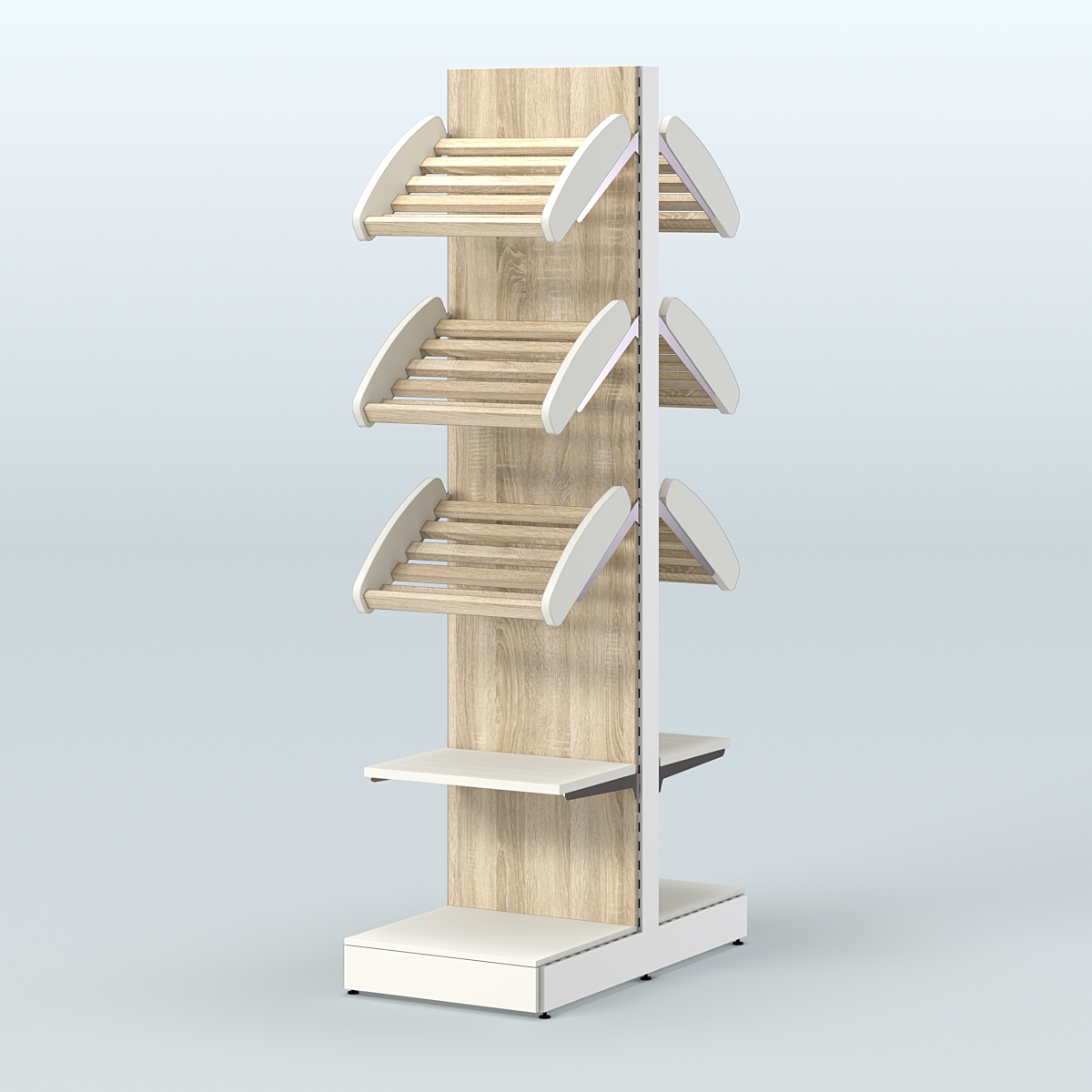 Островной высокий стеллаж для хлеба и выпечки Феникс №13 Крем Вайс + Белый