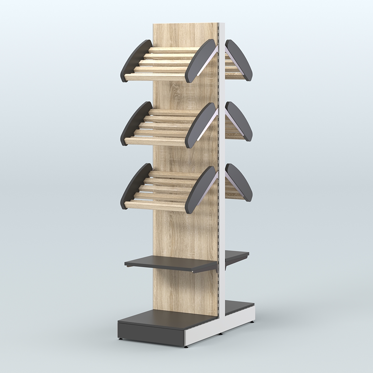 Островной высокий стеллаж для хлеба и выпечки Феникс №13 Черный + Дуб Сонома