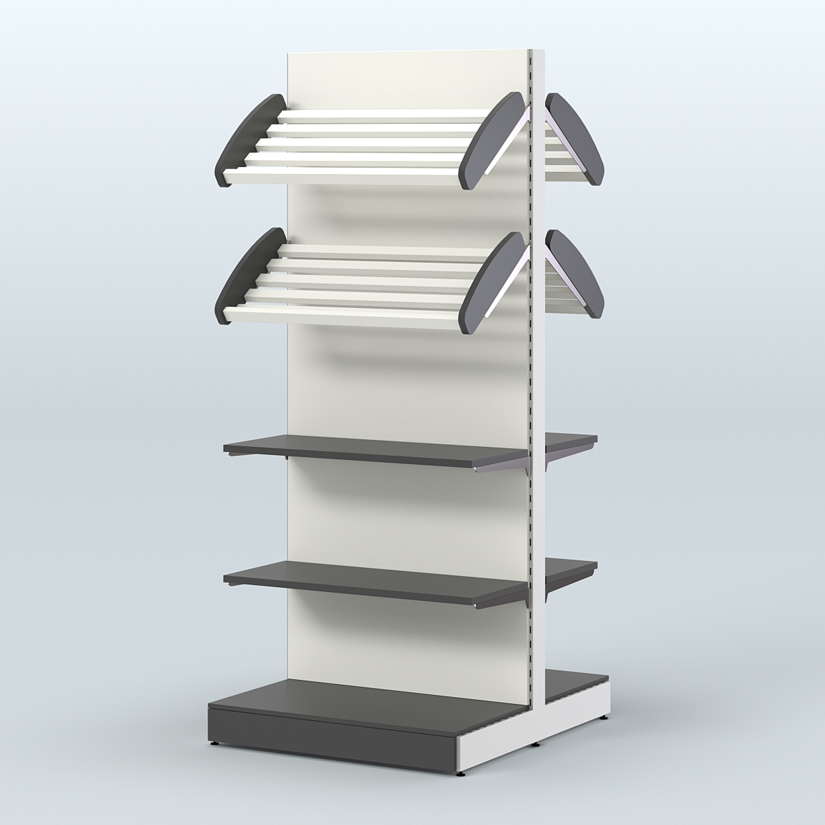 Островной высокий стеллаж для хлеба и выпечки Феникс №15 Черный и Белый