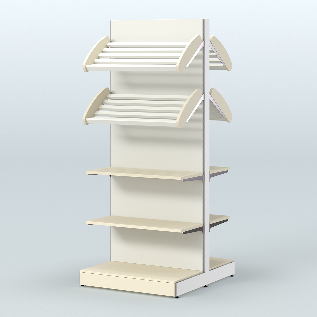 Островной высокий стеллаж для хлеба и выпечки Феникс №15 Крем Вайс + Белый