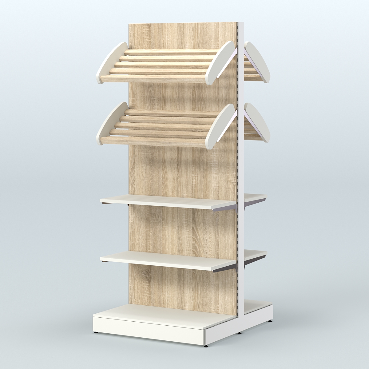 Островной высокий стеллаж для хлеба и выпечки Феникс №15 Белый + Дуб Сонома