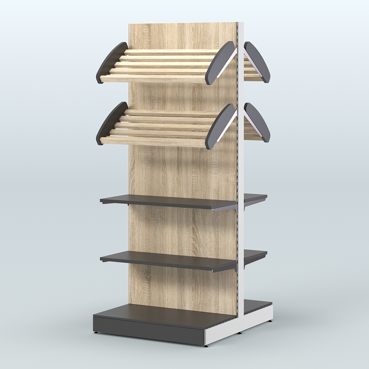 Островной высокий стеллаж для хлеба и выпечки Феникс №15 Черный + Дуб Сонома