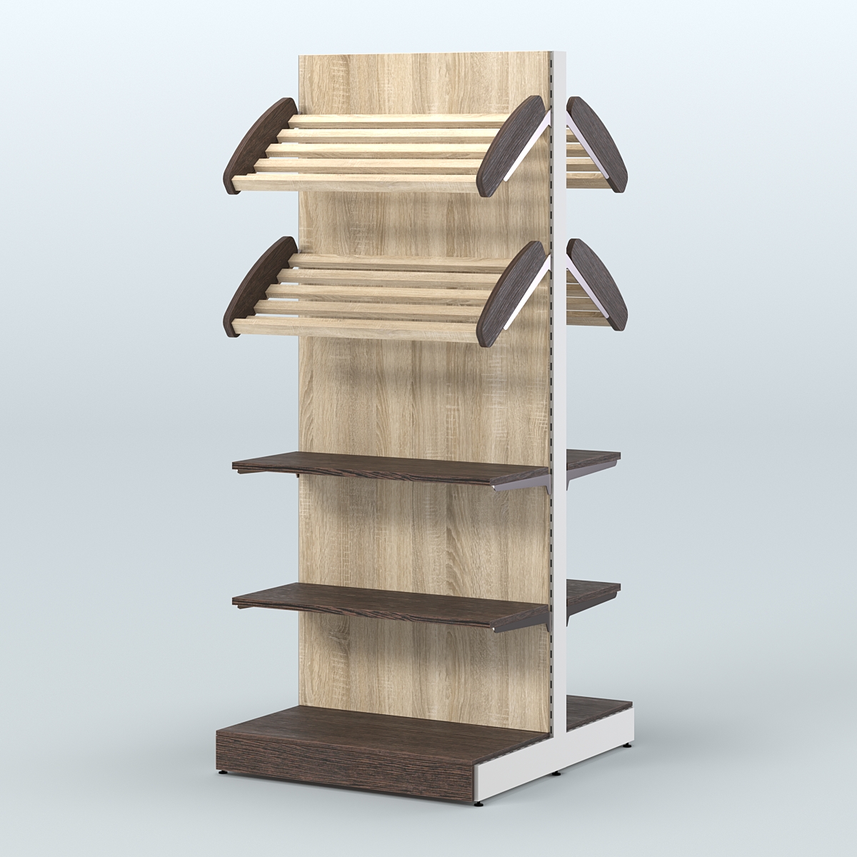 Островной высокий стеллаж для хлеба и выпечки Феникс №15 Дуб Венге + Дуб Сонома