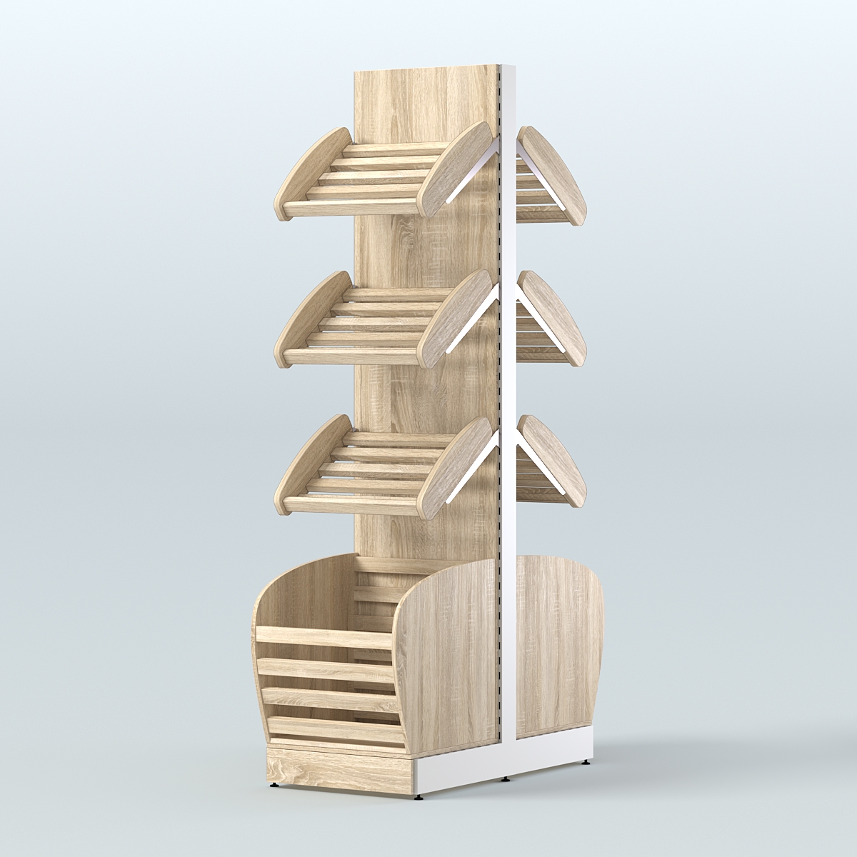 Островной высокий стеллаж для хлеба и выпечки Феникс №7 Дуб сонома