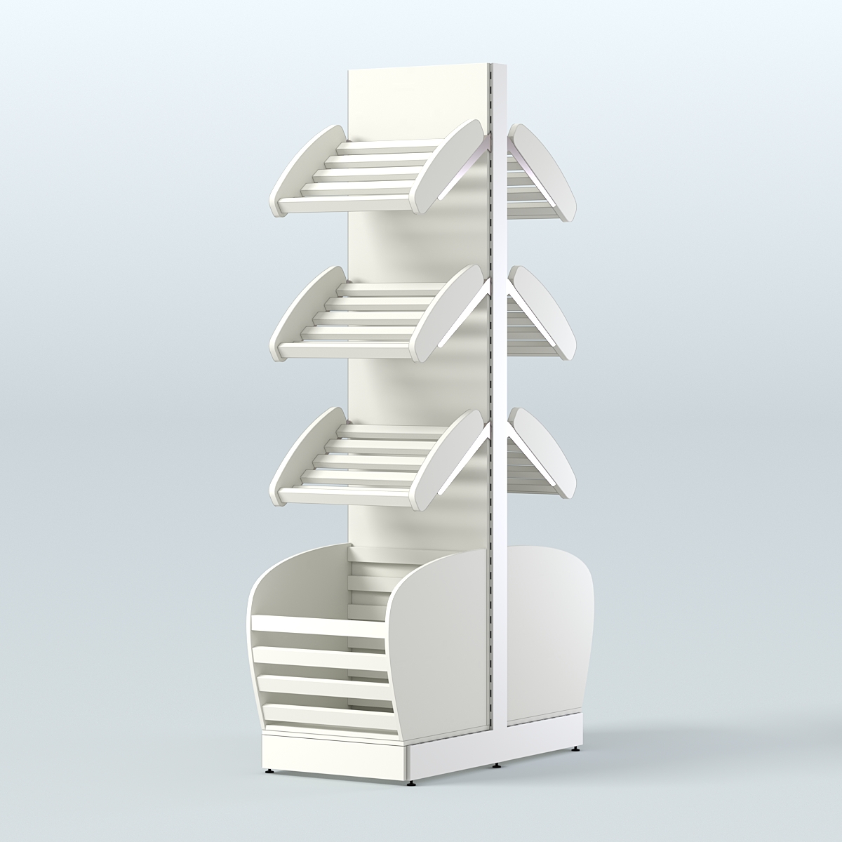 Островной высокий стеллаж для хлеба и выпечки Феникс №7 Белый