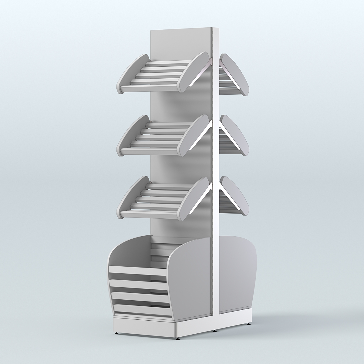 Островной высокий стеллаж для хлеба и выпечки Феникс №7 Серый