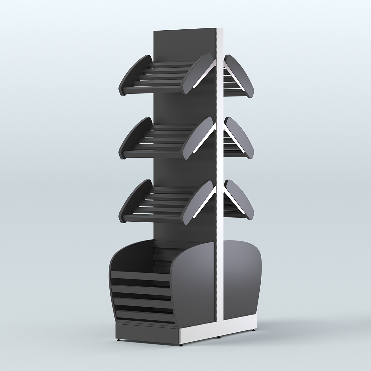 Островной высокий стеллаж для хлеба и выпечки Феникс №7 Черный