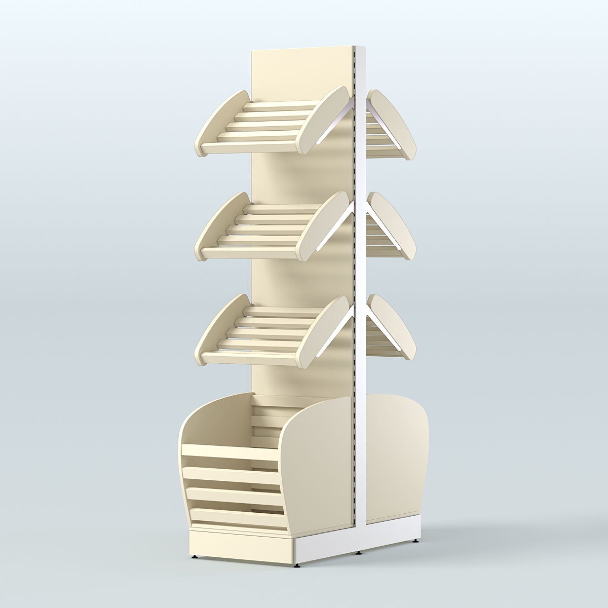 Островной высокий стеллаж для хлеба и выпечки Феникс №7 Крем Вайс