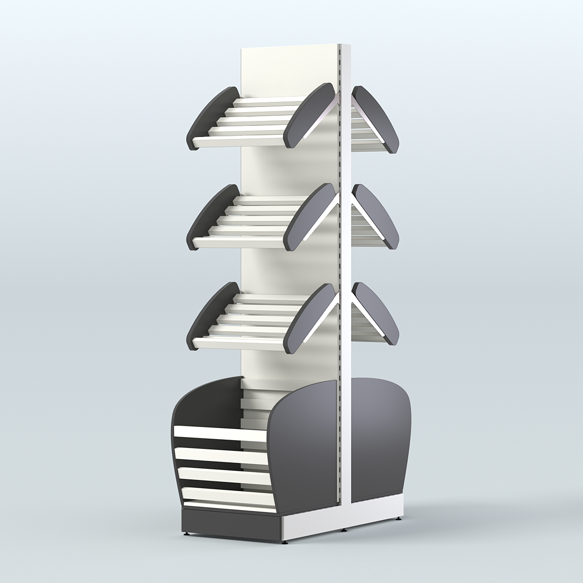 Островной высокий стеллаж для хлеба и выпечки Феникс №7 Черный и Белый