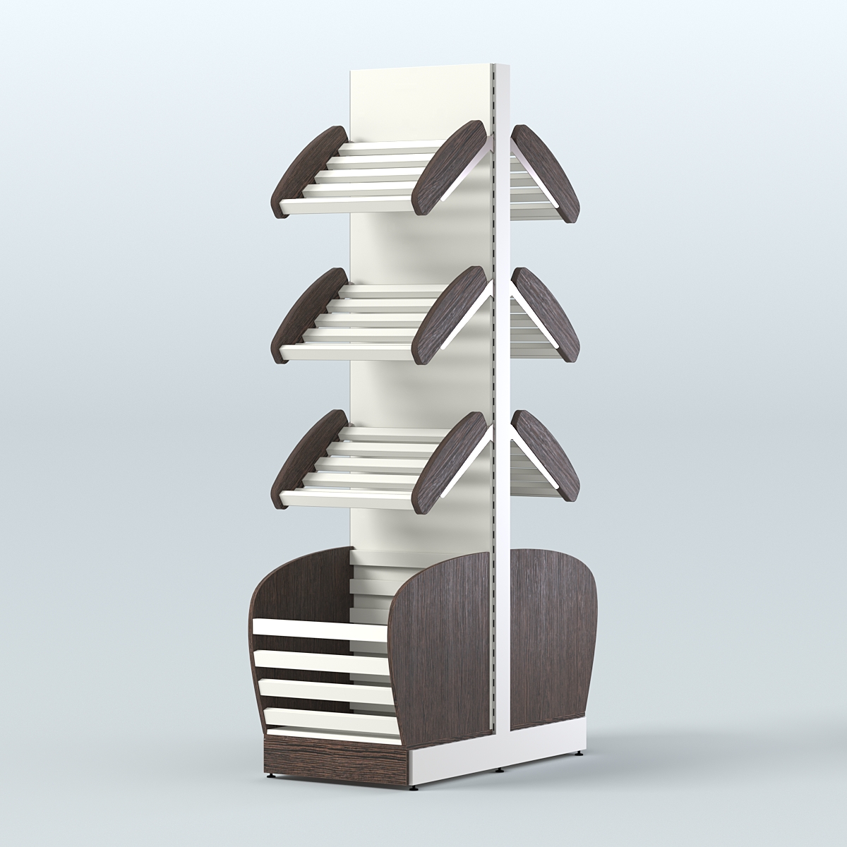 Островной высокий стеллаж для хлеба и выпечки Феникс №7 Дуб Венге + Белый