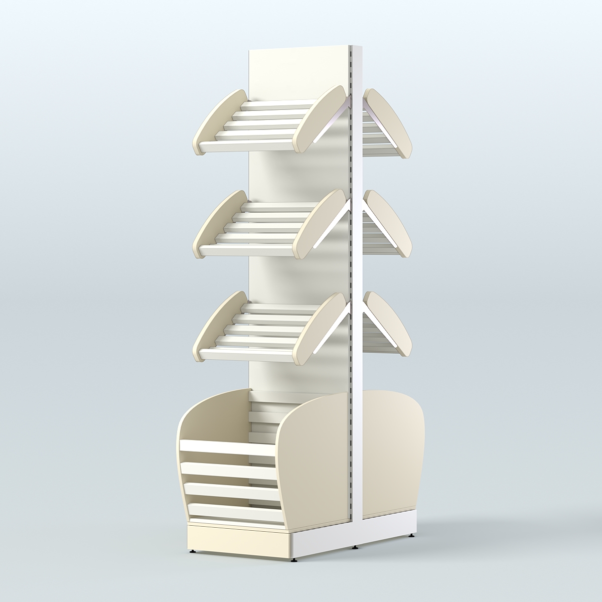 Островной высокий стеллаж для хлеба и выпечки Феникс №7 Крем Вайс + Белый