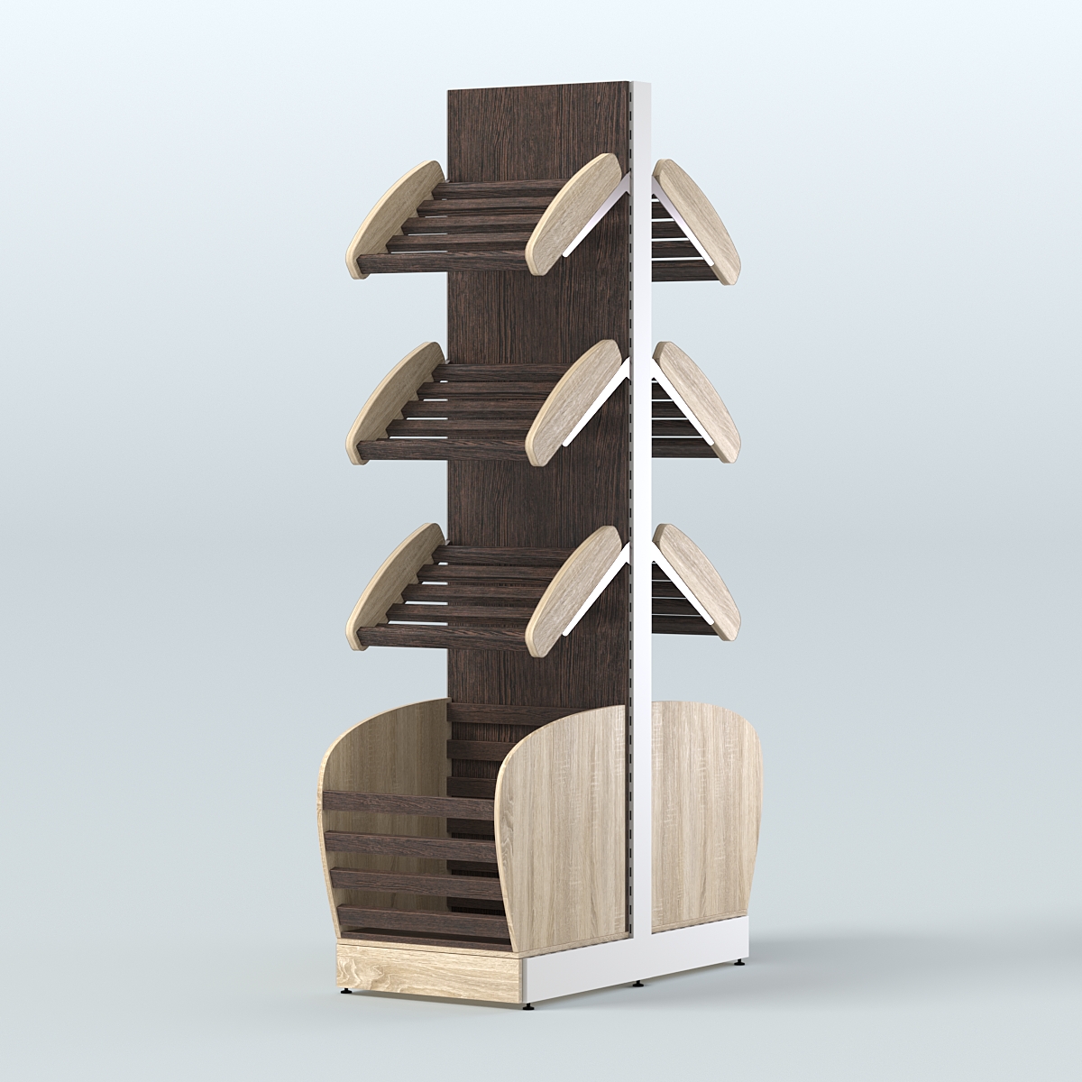 Островной высокий стеллаж для хлеба и выпечки Феникс №7 Дуб Сонома + Дуб Венге